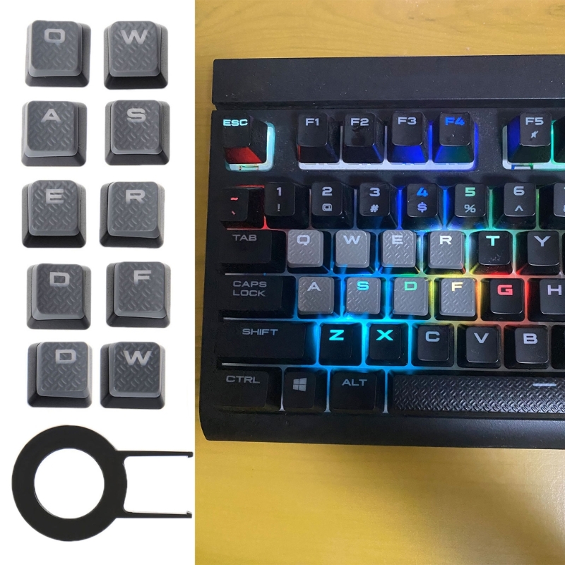 Gaming Accessories Aesthetic - 10 klawiszy podświetlane klawisze antypoślizgowe dla