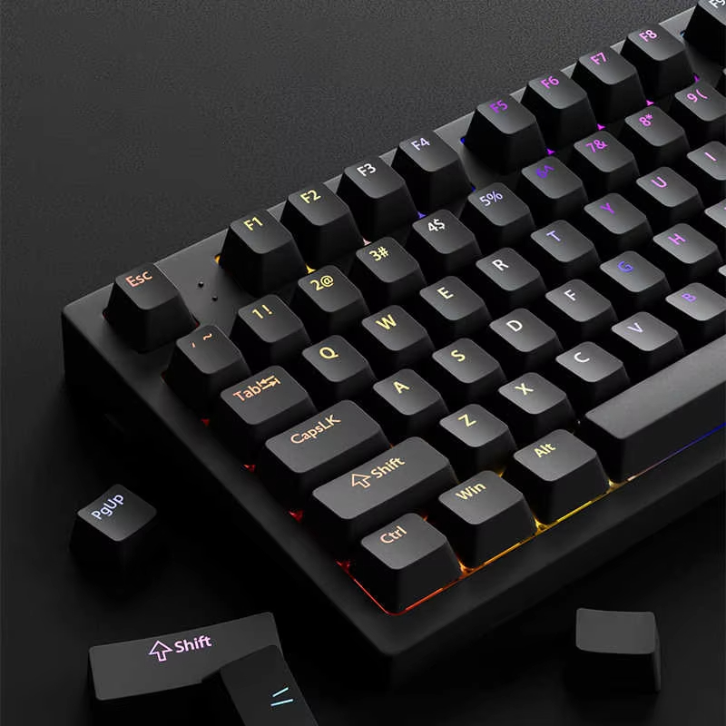 Gaming Accessories Aesthetic - 130+ Czarne, personalizowane keycapy Double Shot